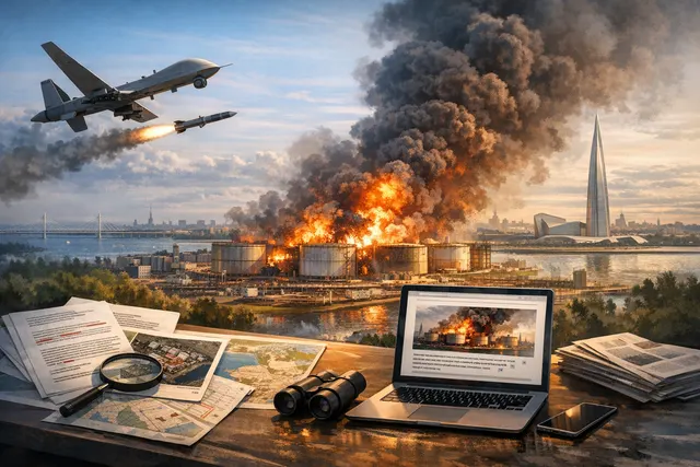 Nighttime drone strike on an oil depot in Mikhailovsk, Stavropol Krai, Russia, July 2026