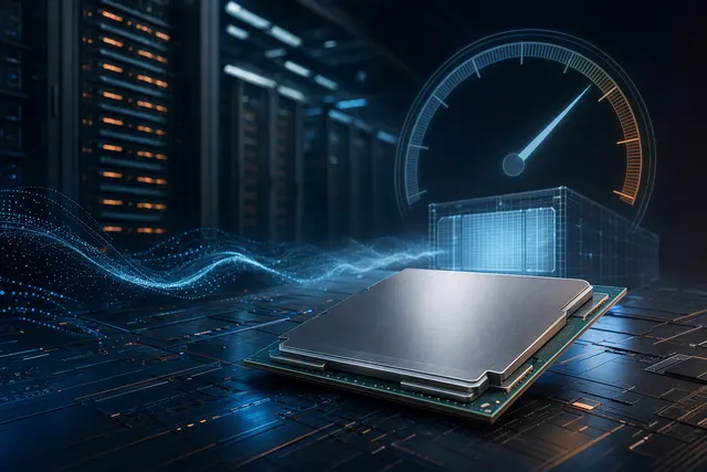 Illustrative AI-generated image accompanying an article about AMD’s EPYC 9996 Geekbench result