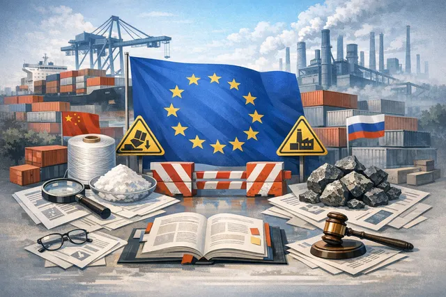 Search & fact check with cited sources for What EU trade defence actions were taken in 2026 against Chinese and Russian imports, including a