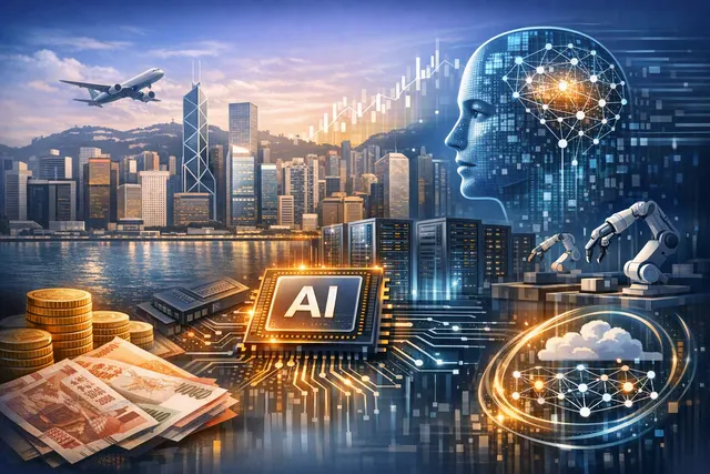 Illustration of Alibaba’s HK$80 billion Hong Kong share placement funding artificial intelligence infrastructure