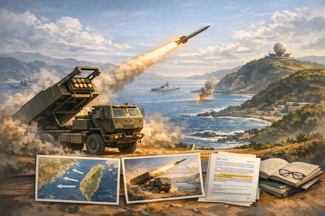 Taiwan HIMARS launch toward Taiwan Strait, June 2026 military exercise