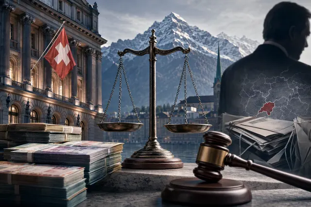 Editorial illustration for the Pierre Mirabaud Swiss bribery case