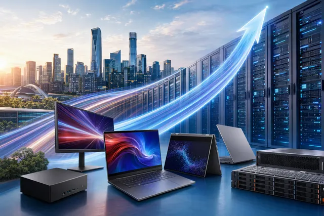 Illustration representing Lenovo’s AI-driven revenue growth and global technology infrastructure