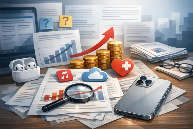 Conceptual image of Apple iCloud, Apple Music, and AppleCare+ logos with an upward trending price arrow, symbolizing the July 2026 subscription price increases.