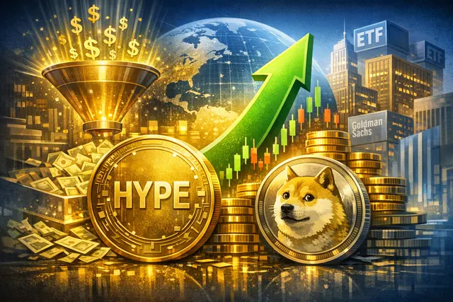 Hyperliquid HYPE token rises past Dogecoin market cap milestone illustration