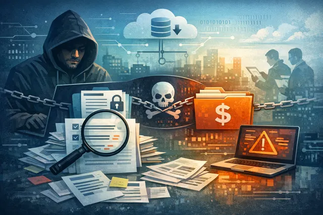 Cybersecurity concept: digital padlock and data streams representing the Klue double extortion breach affecting 195 organizations through stolen OAuth tokens and Salesforce CRM dat