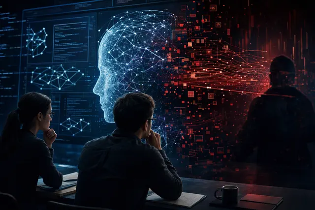 Illustration representing external evaluation of AI-agent monitoring