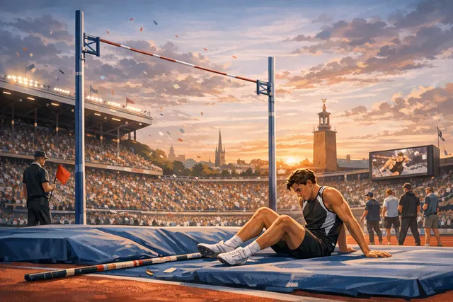Kurtis Marschall and Armand Duplantis compete in pole vault at the Stockholm Diamond League, ending Duplantis's 40-meet win streak