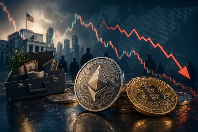 Illustration of Ethereum and cryptocurrency markets reacting to US jobs data