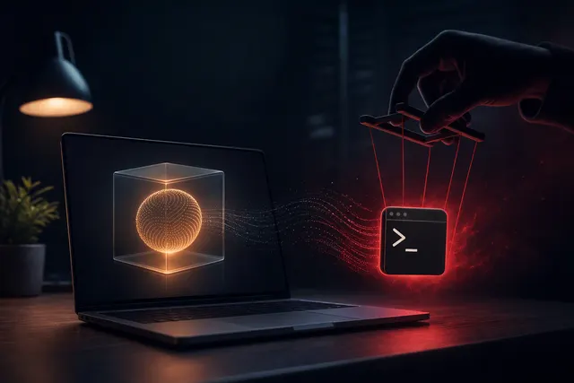 Editorial illustration representing a security flaw in the ChatGPT macOS app