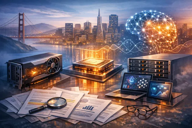 AMD Advancing AI 2026 event stage with keynote presentation on robotics and AI infrastructure