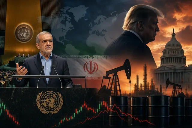 AI-generated editorial illustration for a story about U.S.–Iran diplomacy and oil prices