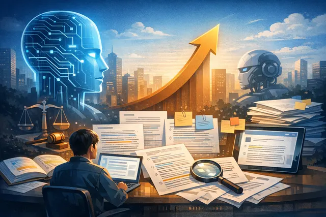 AI-generated visual representing Perplexity AI's financial trajectory, showing growth charts and legal documents