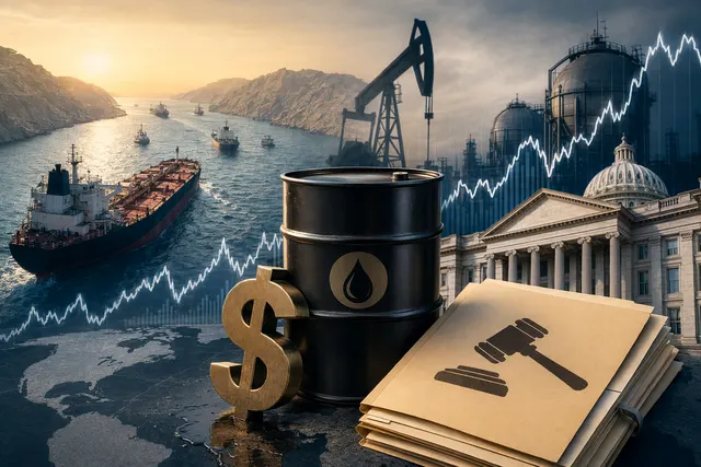 Illustration of global oil markets and windfall tax debate as crude prices surge above $100