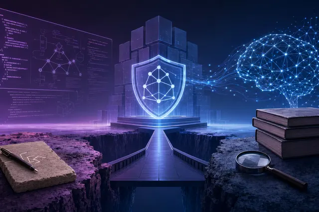Concept illustration of formal verification securing blockchain smart contracts on Aptos
