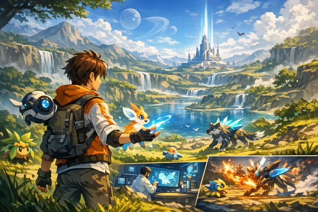 LumenTale Memories of Trey review hero image showing the game's creature-collecting world with Animon and the protagonist Trey exploring Talea.