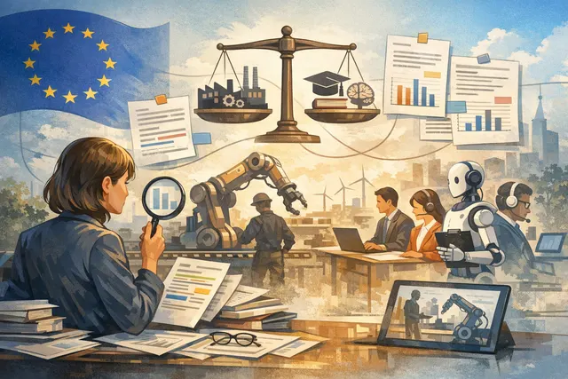 OpenAI AI Jobs Transition Framework chart showing four archetypes of automation risk for European and U.S. occupations
