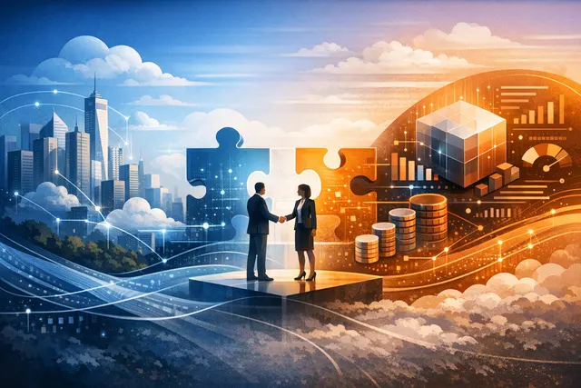 Abstract visualization of real-time data streams and metering connections flowing into the Salesforce Agentforce platform, symbolizing native consumption-based billing infrastructu