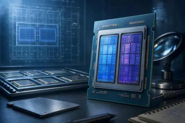 AI-generated editorial illustration representing Intel Nova Lake-S desktop processors; not an image of confirmed hardware