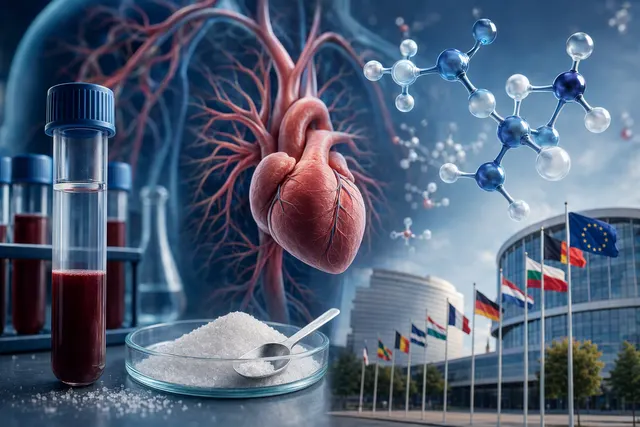 Editorial illustration of xylitol sweetener and cardiovascular health research