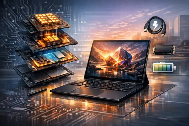 ASUS ProArt P14 creator laptop concept with an OLED display and RTX Spark local-AI hardware