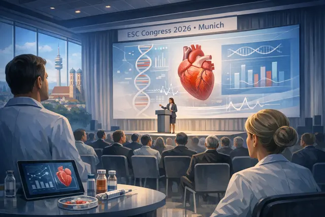 Illustration of a heart and gene-therapy concepts representing AskBio’s investigational AB-1002 treatment and the GenePHIT heart-failure trial