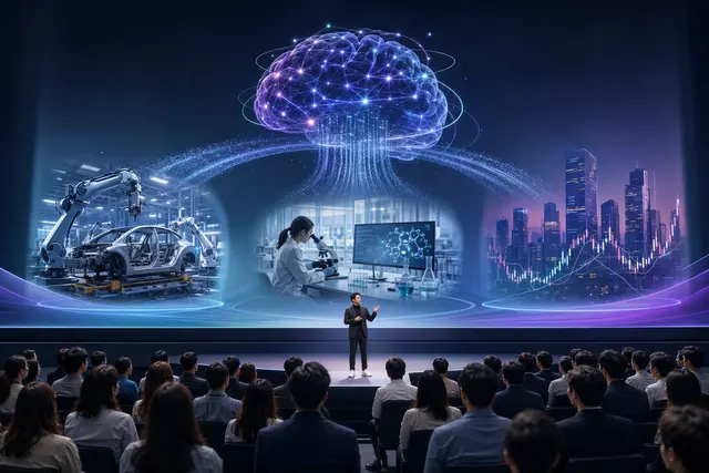 AI-generated illustration accompanying an article about LG AI Research’s industry-specific AI strategy