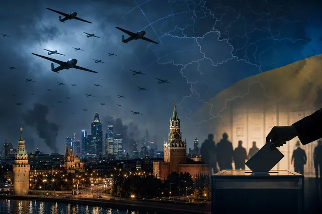 What happened when Ukraine launched more than 350 drones at Moscow overnight as Russia began its first parliamentary elections since the ful