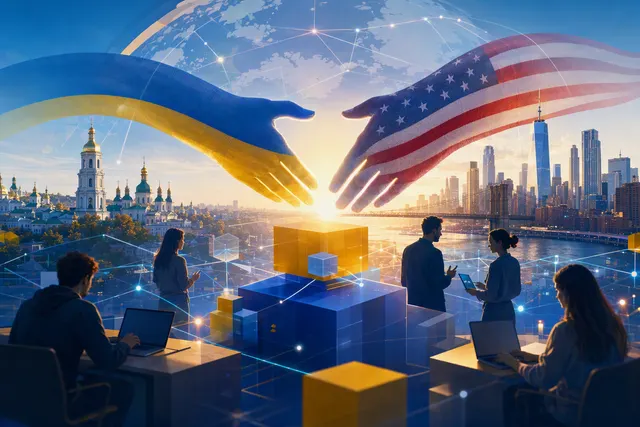 Editorial illustration representing Robutler’s collaborative software platform and connected AI agents