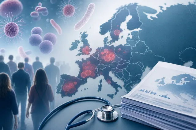 Public health concept illustrating the rise of sexually transmitted infections across Europe