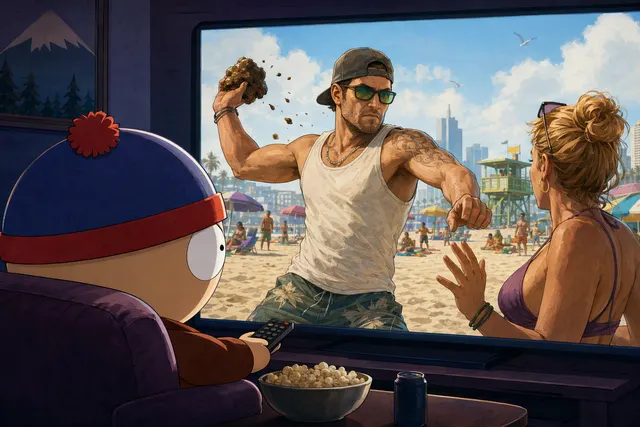 Illustrative hero image for the South Park and GTA VI gameplay story.