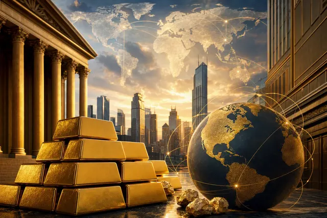 Gold bars and coins illustrating the debate over whether gold can reach $5,000 per ounce