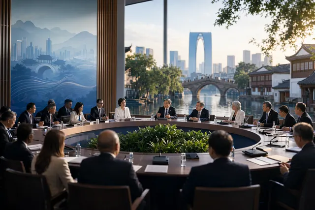 APEC trade ministers meeting discussing regional trade and cooperation in Suzhou