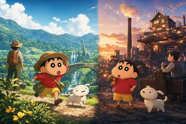 Illustrative hero image accompanying coverage of the two Shin chan games coming to Nintendo Switch 2.