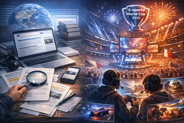 PlayStation Esports World Cup Challenge 2026 promotional graphic showing tournament dates and featured games FATAL FURY, EA SPORTS FC 26, and TEKKEN 8
