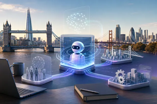 AI automation agent connecting multiple business apps and workflows