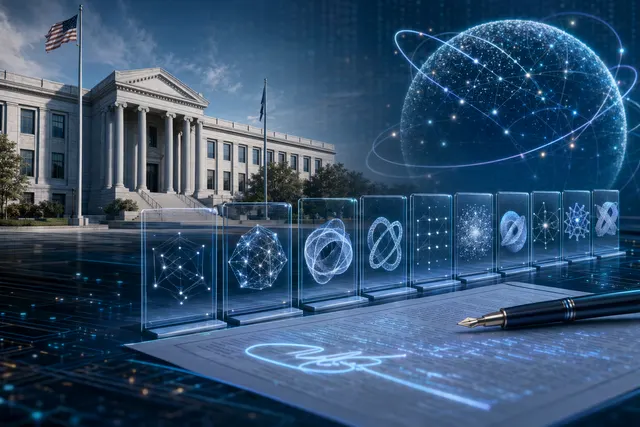 Conceptual illustration of post‑quantum cryptography algorithms advancing in the NIST standardization process