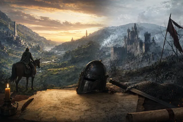 Concept art style image representing a fantasy Middle‑earth RPG announcement by Warhorse Studios