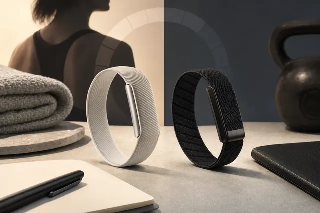 Illustration of a screenless fitness band used for recovery tracking