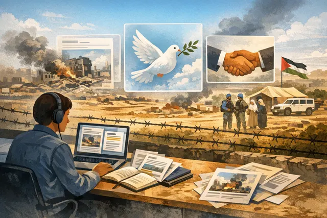 Aid trucks at the Rafah crossing, Gaza, October 2025