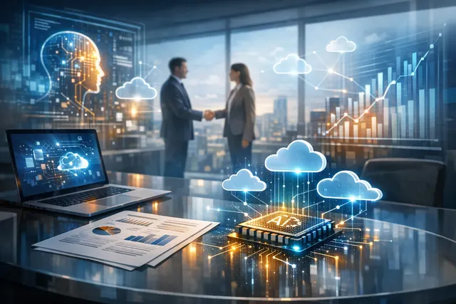 Conceptual illustration representing the integration of Workday AI agents with Google Cloud's Gemini Enterprise for HR and finance workflows.