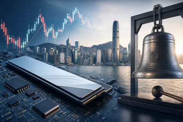 Editorial illustration of Shenzhen Longsys Electronics’ Hong Kong market debut