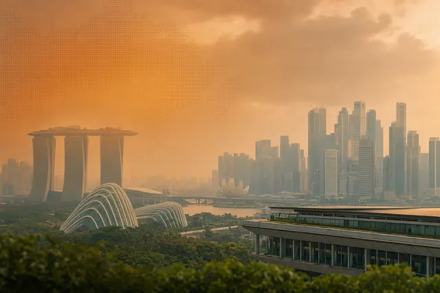 AI-generated illustration accompanying a report on haze and unhealthy air quality in central Singapore