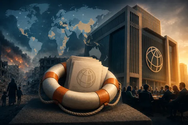 Illustration representing countries activating World Bank crisis financing amid global energy shocks