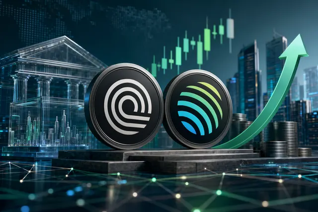 AI-generated illustration of an ONDO and Jupiter altcoin rally against a crypto market backdrop