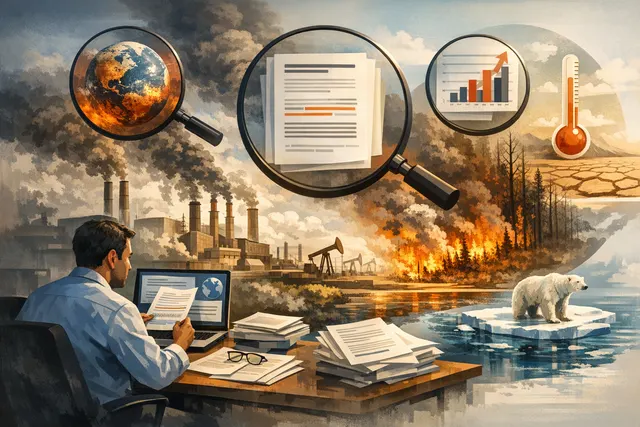 Satellite or data visualization image representing extreme heat and climate change over Europe, illustrating the June 2026 heatwave.