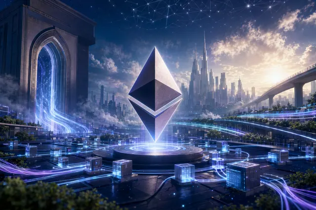 Ethereum network scaling concept with rising transaction activity and lower gas fees