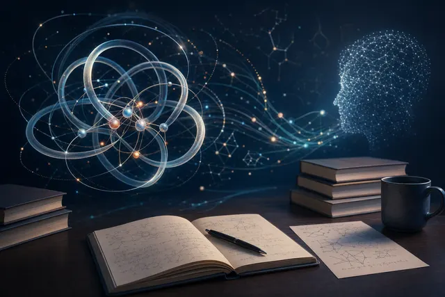 Illustrative AI-generated image for a story about a nine-loop particle-physics calculation