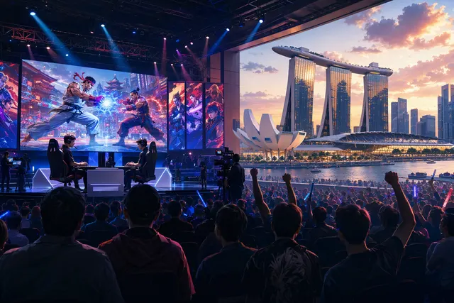 AI-generated editorial illustration for Evo Singapore 2027