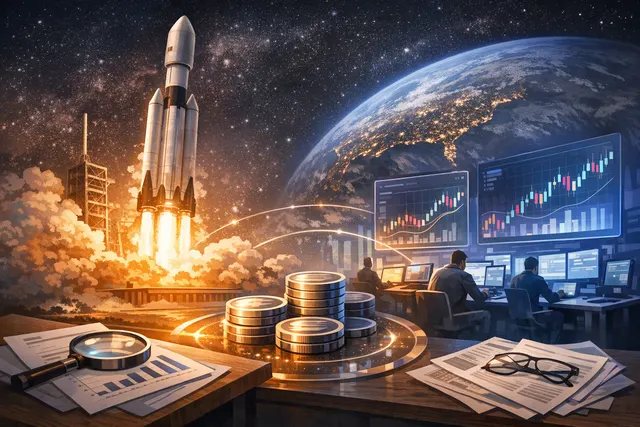 Solana blockchain network visualization with SpaceX tokenized stock SPCX ticker and $1.29 billion record trading volume.